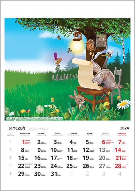 Kalendarz 2024. Bajkowy świat zwierząt