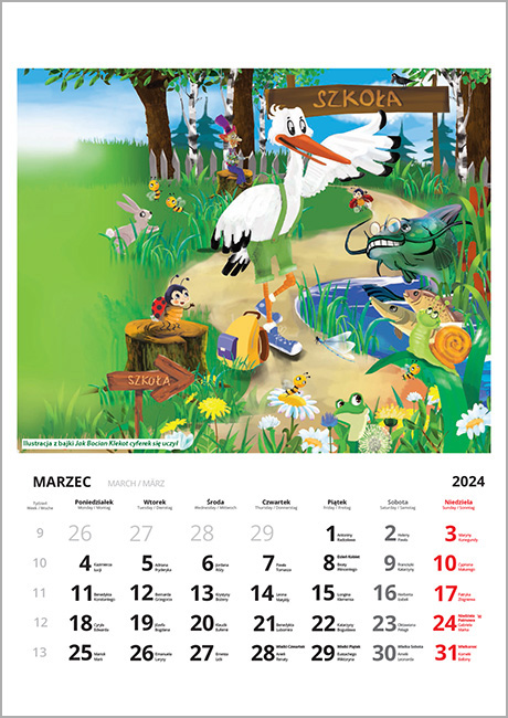 Kalendarz 2024. Bajkowy świat zwierząt