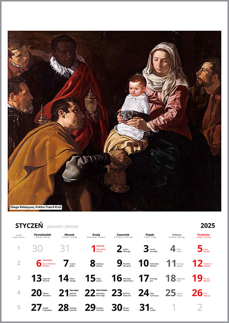 Kalendarz 2025. Obrazy religijne